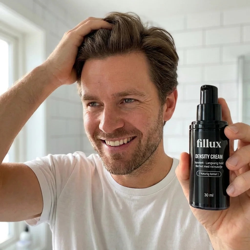 Mann med Fillux på badet